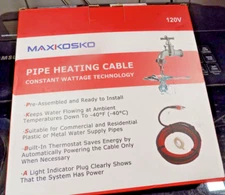 MAXKOSKO 10'  Water Pipe Heat Tape for Pipe Freeze Protect Constant Wattage 120V