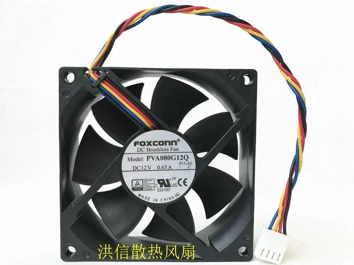 1PC Foxconn 8025 PVA080G12Q 12V 0.65A 8CM 4-Pin PWM Large Air Volume Cooling Fan - Image 4 of 4