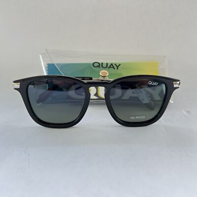 Quay Australia Jackpot Remixed Sunglasses Black Silver/Blue Green Polarized 