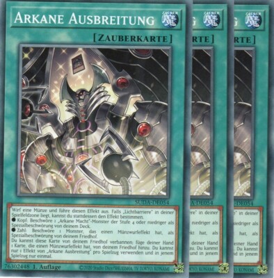yugioh 3x Arkane Ausbreitung SUDA-DE054 Common 1Auflage Deutsch