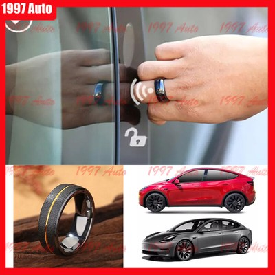 Gold Frosted For Tesla Model 3/Y/X/S Ceramics NFC Ring Smart Key Fob Card Sensor