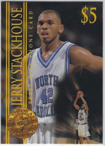 JERRY STACKHOUSE UNC NORTH CAROLINA TAR HEELS 1995 PRESS PASS INSERT PHONE CARD - Picture 1 of 2