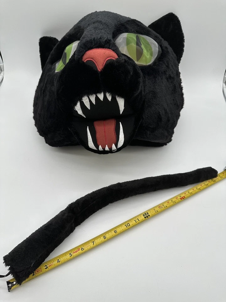 Dan Dee Big Black Cat Panther Halloween Mask Mascot Costume Head & Tail - Image 4 of 4