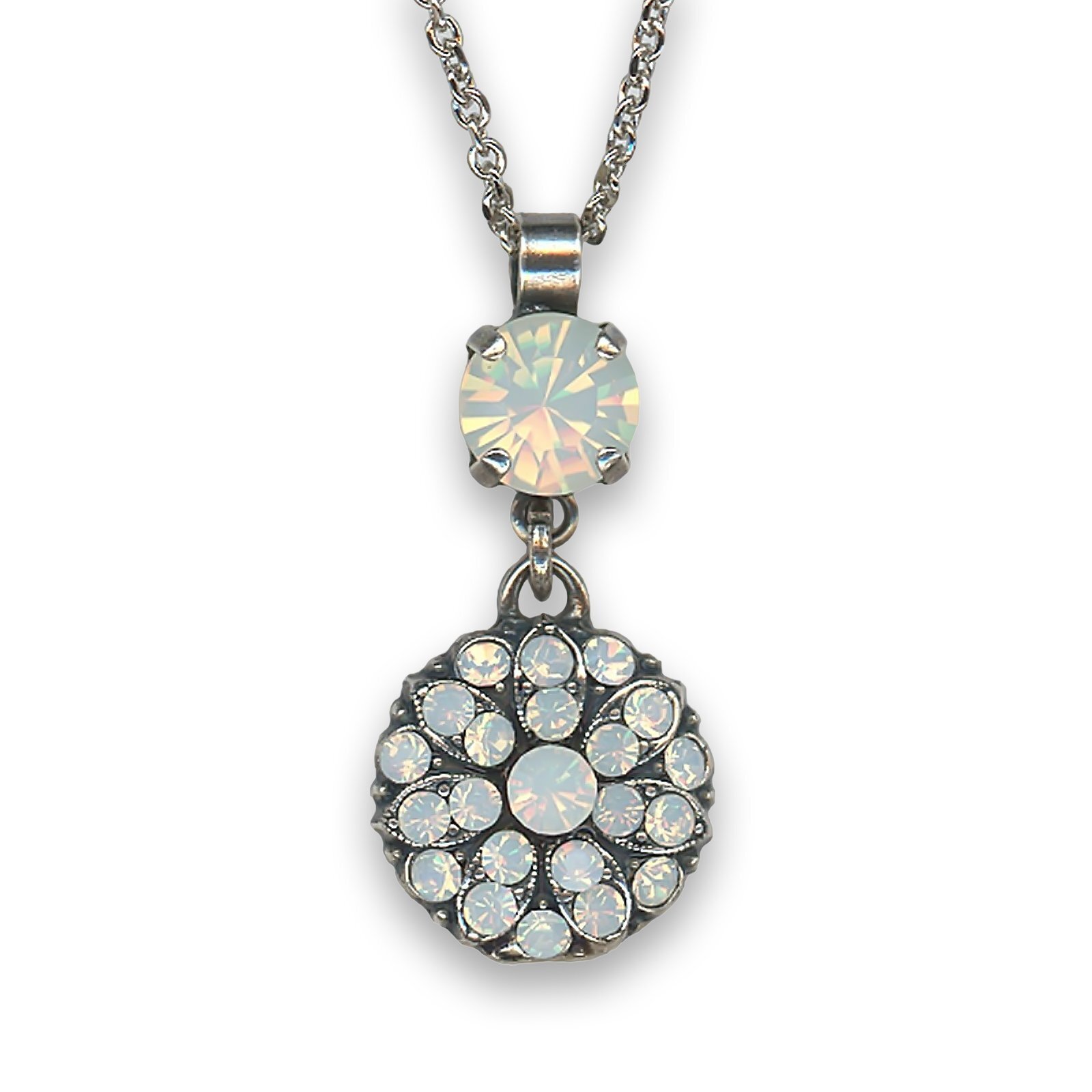 Necklace Pendant by Mariana Woman Charming White Opal Swarovski Crystals
