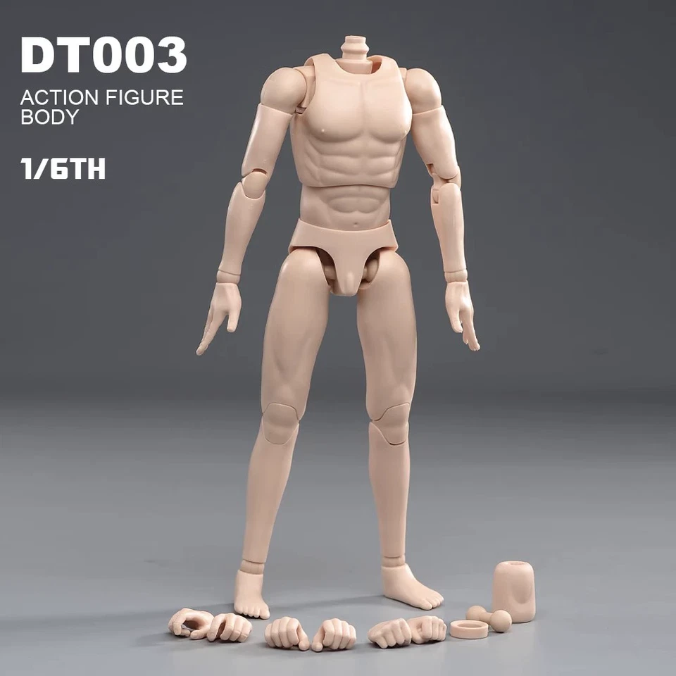 FIGURA DE ACCIÓN CUERPO SOLDADO HOMBRE DESNUDO DT001 DT002 DT003 modelo cuerpo masculino 1/6 11 pulgadas Foto 4 de 4