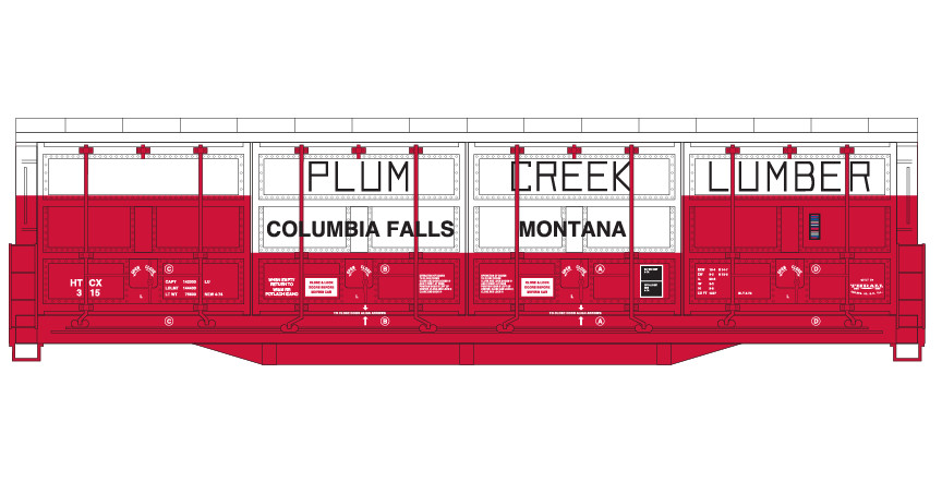 N Scale - Plum Creek Lumber Products All Door Box Car Decals