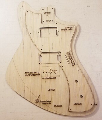 Custom Hybrid Meteora HH Strat Guitar Body Template 4strat Neck 3ply METEOR