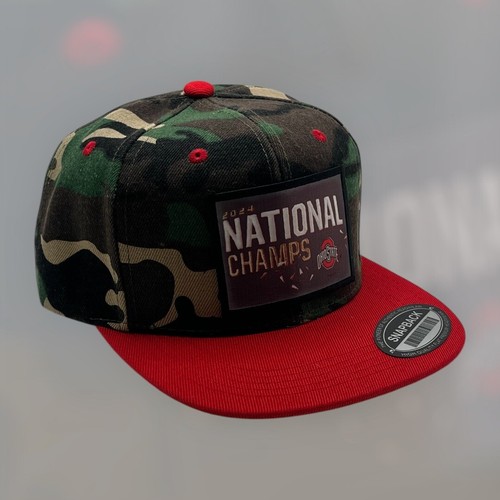 2024 NATIONAL CHAMPS OHIO STATE BUCKEYES CAMO SNAPBACK TRUCKER HAT SOUVENIR NWOT - Picture 8 of 10