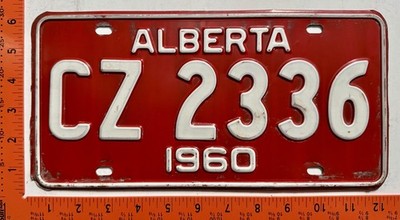 1960 Alberta Passenger Car License plate