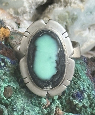 Black Bridge Varisite Southwestern Sterling Silver Ring