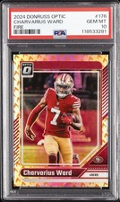 2024 PANINI DONRUSS OPTIC FIRE #176 CHARVARIUS WARD PSA 10
