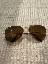 Ray Ban Womens Aviator Sunglasses with Gold Frames in Good Condition