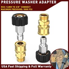 Brass No-Leak Thread Adapter 4PCS M22 14mm Convert 3/8" to Quick Connect Fitting