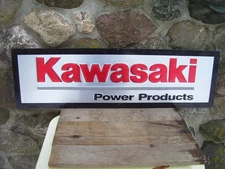 KAWASAKI POWER PRODUCTS METAL SIGN  ORIGINAL DEALER ADVERTISING  34" x 10"  NEW