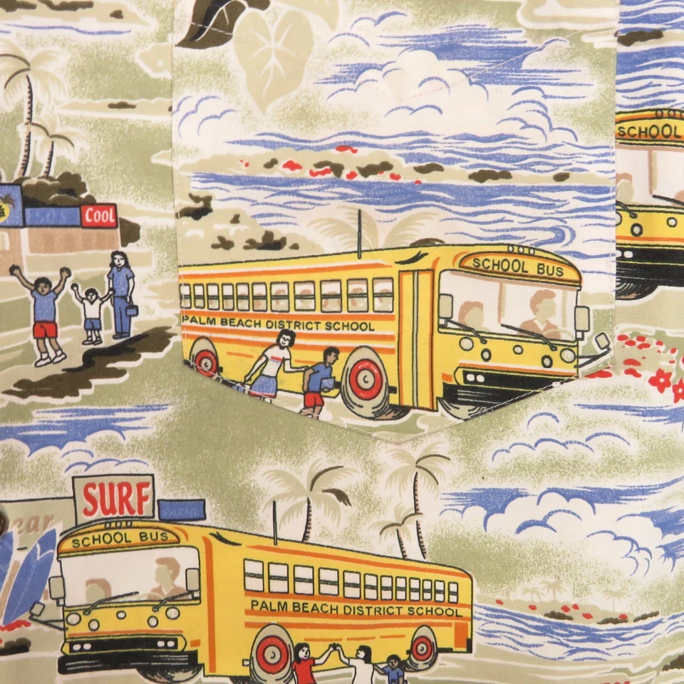 Camisa Hawaiana DE COLECCIÓN Mediana Conductor de Autobús Escolar Florida Turnpike Palm Loop Para Hombres Foto 2 de 4
