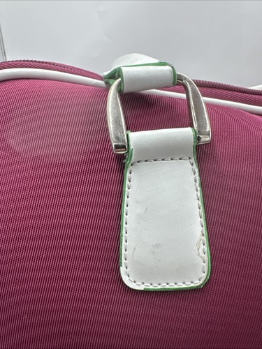 Diane Von Furstenberg Bag Canvas Weekender Large Luggage Duffle Wine - Picture 9 of 19