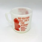 Vintage Federal Milk Glass Coffee Mug – Fire Hydrant Funny Quote Dog Humor