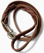 ITEM 2106-0750BR; 3/4" x 6' Braided Leather Lead / Leash-BROWN