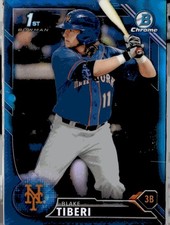 2016 Bowman Draft #BDC-47 Blake Tiberi Chrome Blue Refractor #/150 Mets (A)