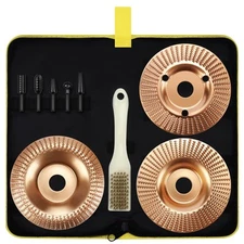 Upgraded 9pcs Wood Carving Disc Set For 4" Or 4 1/2" Angle Grinder With 5/8" Arb
