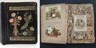 1880s antique VICTORIAN SCRAPBOOK lawrence ma LUCY B HUDSON die cuts trade cards