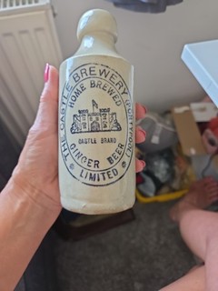 The Castle BREWERY pontypool Stoneware Bottle