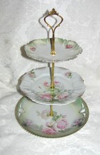 Custom Three Tier Tea Party Cake Stand Made With Antique Plates