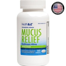 Expectorant Mucus Relief Tablets Guaifenesin 400mg 300 Easy-to-Swallow