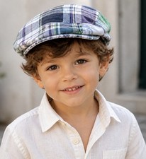 VINTAGE RARE Boys PATCHWORK Newsboy Hat Janie Jack NEW One Flaw 3-4T PriceFirm