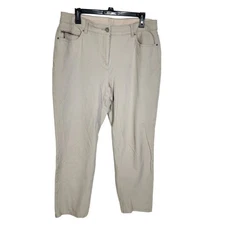 Chicos So Slimming Womens Ankle Pants Size 2 Large Courtney Ankle Beige Stretch