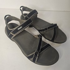 Sandalias Teva Verra para mujer 9 punta abierta negras grises con tiras senderismo 1006263