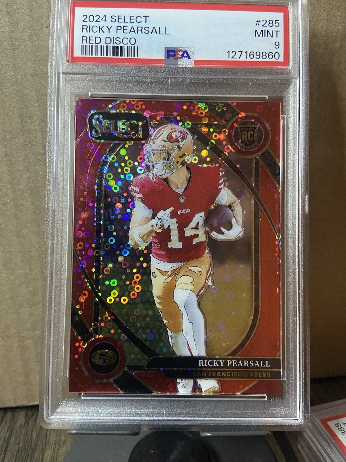 2024 Panini Select Club Level Ricky Pearsall #285 Red Disco /49 (RC) Color Match