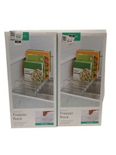 Set Of 2 Freezeup Freezer Refrigerator Rack Organizers 15"x7 " Clear Storage