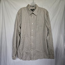 Eddie Bauer Men's Size Large Button Up Plaid Shirt Wrinkle Resistant Classic Fit