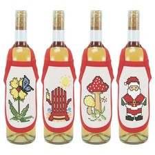 Herrschners  Four Seasons Bottle Aprons Stamped Cross-Stitch