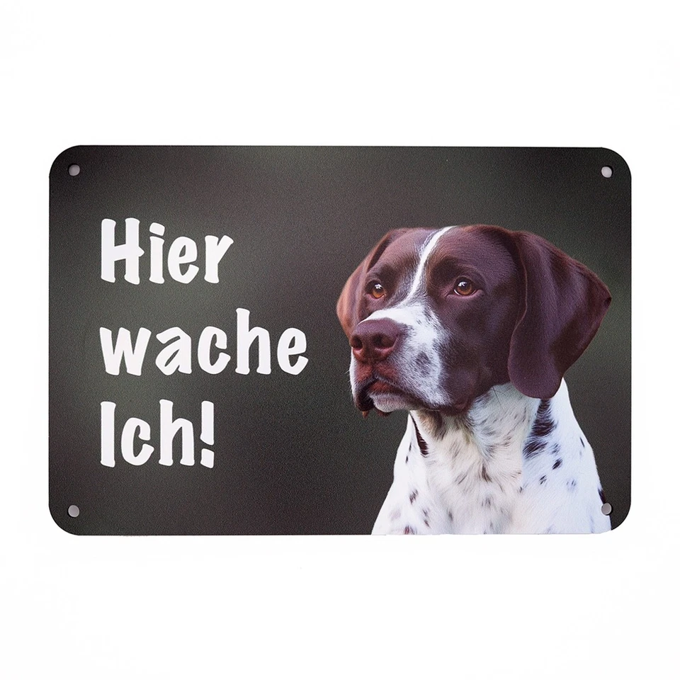 Braque Français Autoaufkleber Sticker, Zaunschild Hier wache ich HUndeschild - Bild 3 von 4