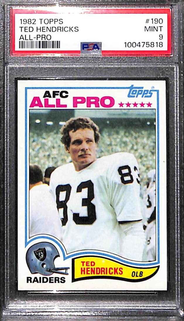 1982 TOPPS #190 TED HENDRICKS PSA 9 Mint 100475818