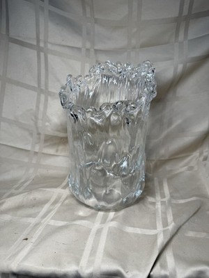 Adam Jablonski Signed Vase Sculptural Waves Ruffled Edge Art Glass