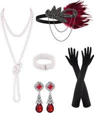 6 Pcs 1920S Flapper Accessories for Women Great Gatsby Flapper Accessories Fa...