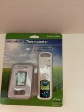 Acurite Digital Wireless Thermometer With Clock Indoor Outdoor 02044W1 NEW