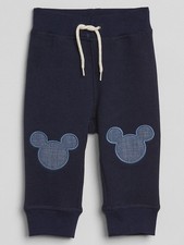 DISNEY X BABY GAP 100 cotton navy blue French Terry cloth sweatpants size 6-12