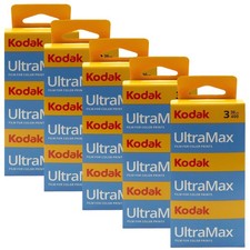 5x Kodak UltraMax Unit 400 Color Negative Film 35mm, 36 Exposures - 3 Pack