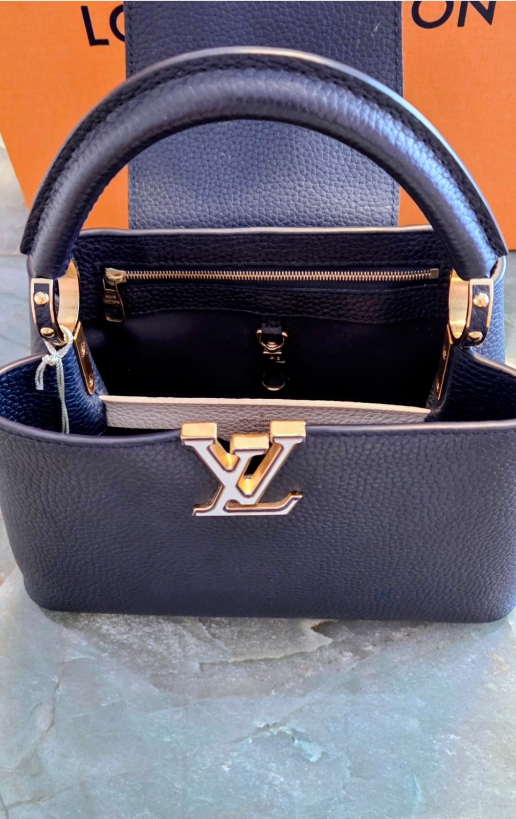 Louis Vuitton Capucines BB M25211 Navy Blue Chain Edition Bag 2024 image 6