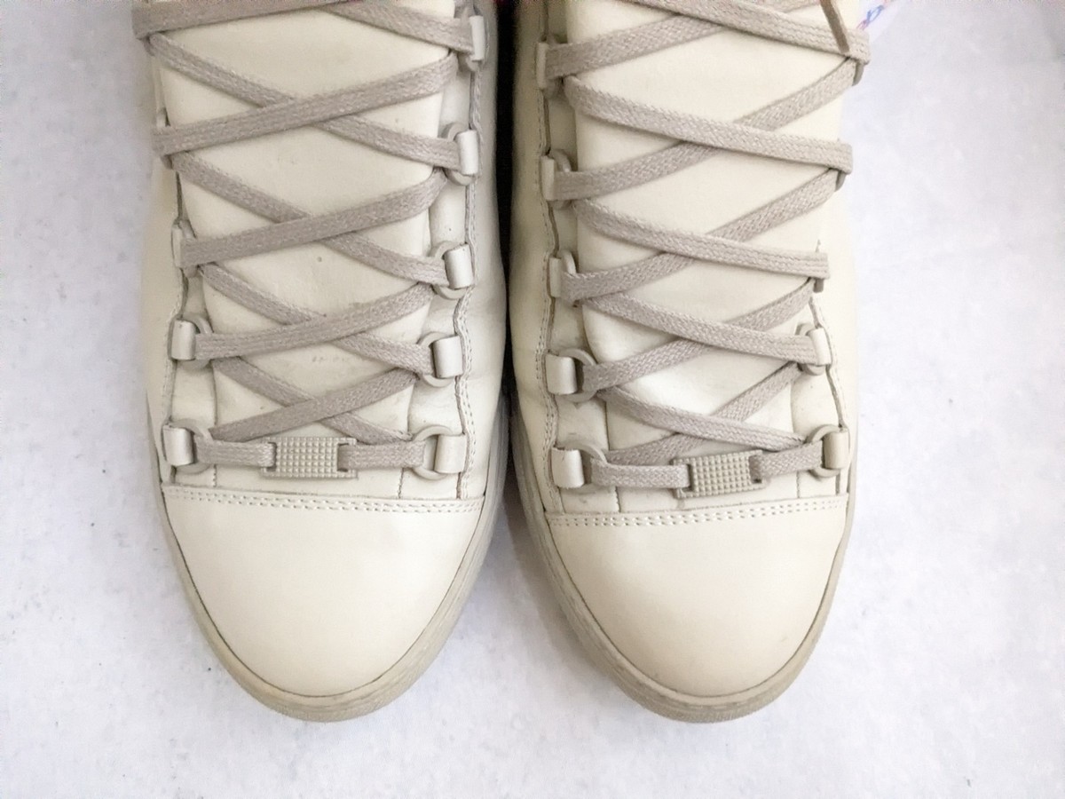 BALENCIAGA ARENA スニーカー38 新品紐付き Balenciaga Arena Sneakers Gray Men 10 43 High Tops Leather Suede