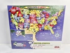 White Mountain UNITED STATES Map 300pc Puzzle Made in USA New/Sealed
