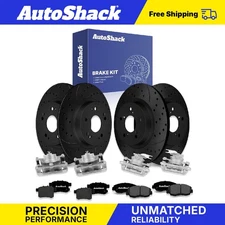 Front Rear Drilled Slotted Brake Rotor Premium Ceramic Pad Caliper for Accord