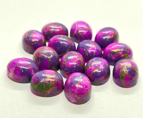 Oval Flat Back Purple Copper Turquoise AAA Loose Gemstone For Assorted Jewelry - Picture 3 of 24