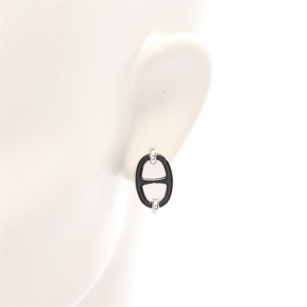 Hermes Silver Stainless Steel Earrings Women Very Good thumbnail 4