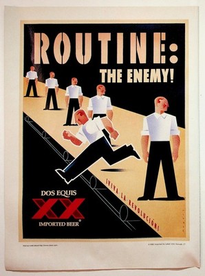 1998 Dos Equis Beer Print Ad Routine The Enemy Viva La Revolucion Art Deco