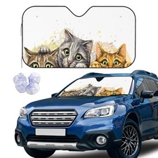 Windshield Sun Shade for Car - Universal Fit - - Polyester - 1 Count Small Cats